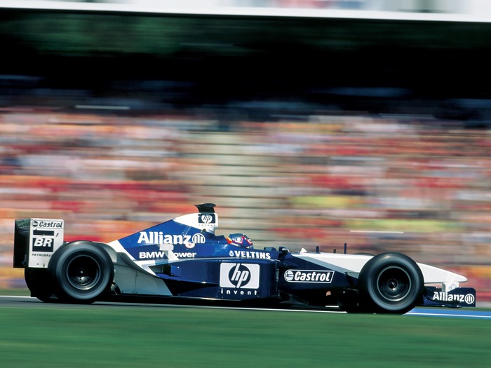 Williams FW24 Formula 1 car with Castrol and HP logos