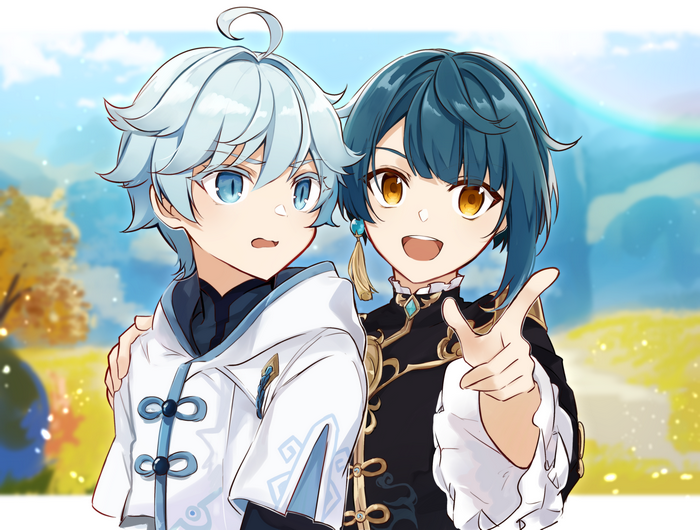 Xingqiu and Chongyun from Genshin Impact