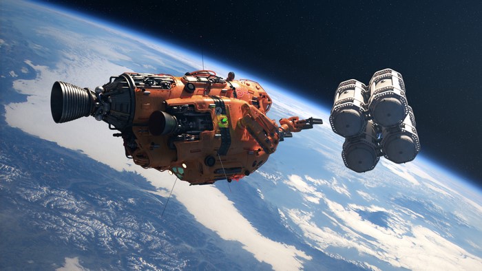 Aries class Constructor spaceship in orbit