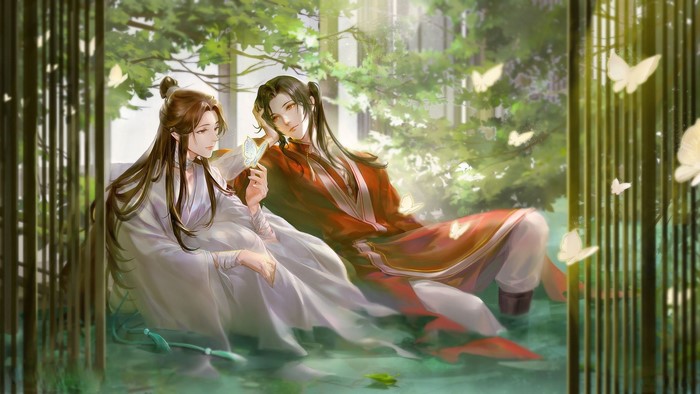 Xie Lian and Hua Cheng in Serene Garden