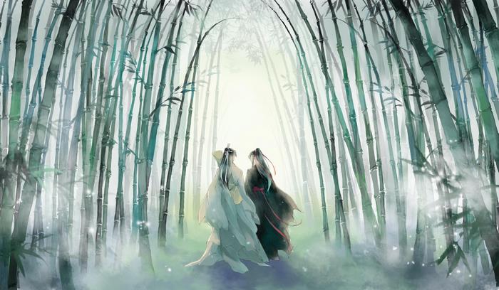 Wei Wuxian and Lan Wangji in Bamboo Forest