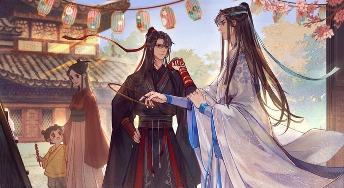 Lan Wangji and Wei Wuxian in Traditional Attire