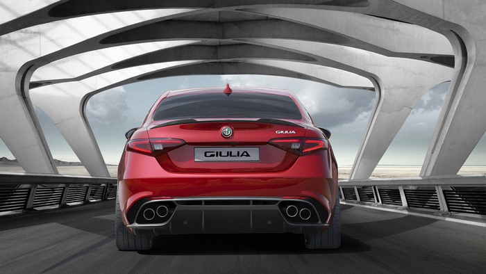 Red Alfa Romeo Giulia Quadrifoglio Sedan