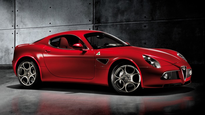 Red 2009 Alfa Romeo 8C Competizione Sport Coupe