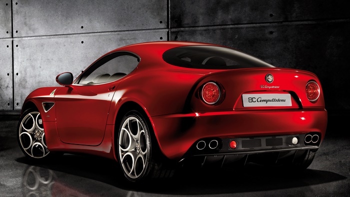 Red 2009 Alfa Romeo 8C Competizione Sport Car