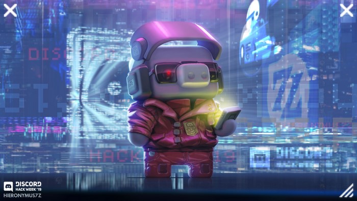 Discord Wumpus in Futuristic Cyber World