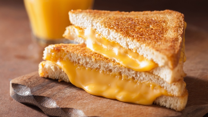 Grilled Cheese Sandwich with Orange Juice
