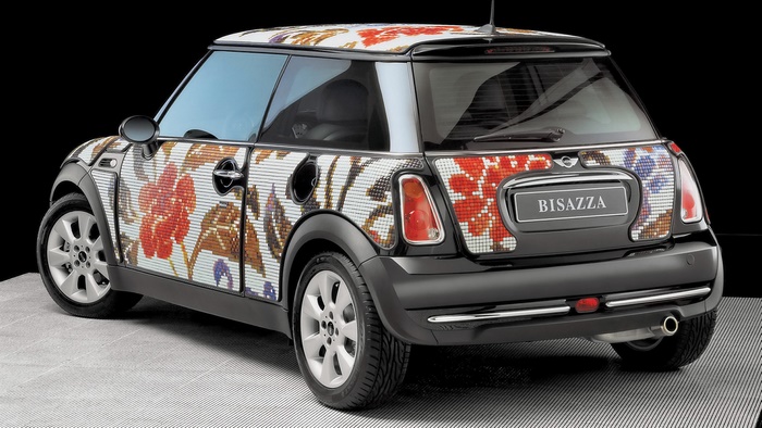 Mini Cooper by Bisazza with floral mosaic