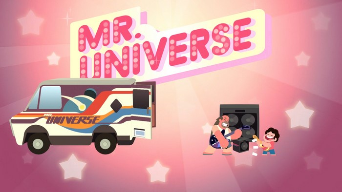 Steven and Greg Universe with Mr. Universe Van