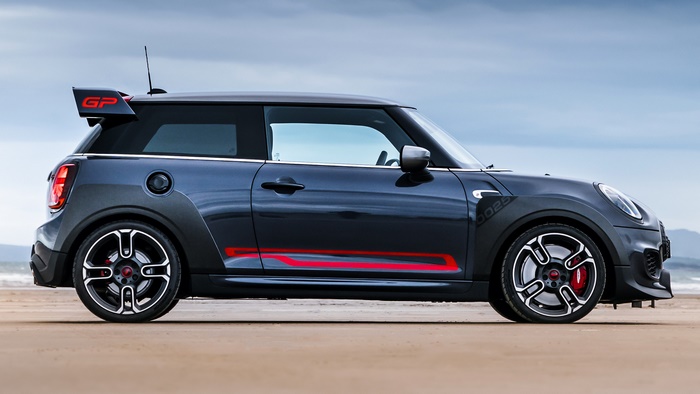 2020 Mini John Cooper Works GP on a beach