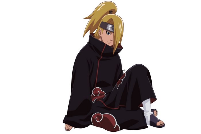 Deidara from Naruto sitting
