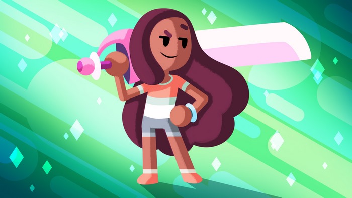 Connie from Steven Universe holding a sword