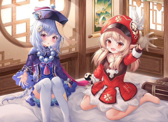 Qiqi and Klee from Genshin Impact 4K