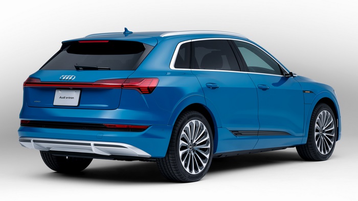 Blue Audi E-Tron S Line Electric Crossover SUV
