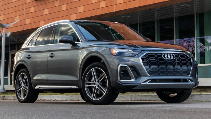 Gray Audi Q5 Plug-In Hybrid S Line SUV