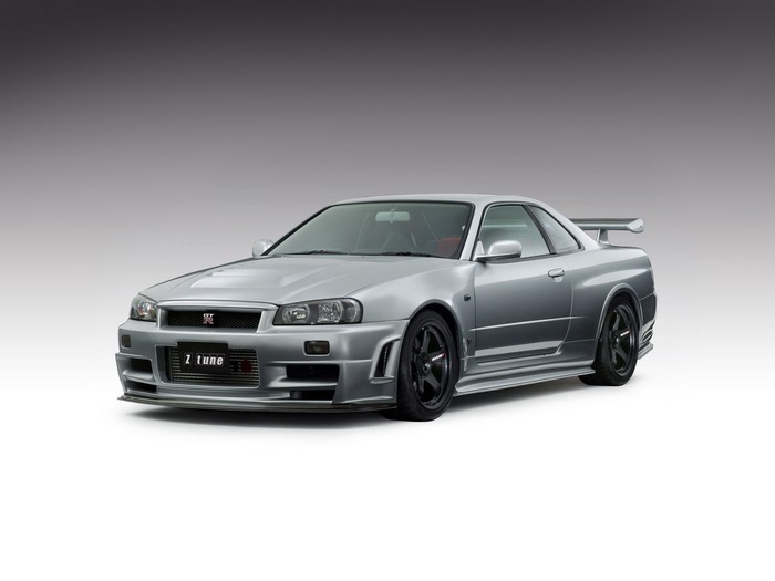 Silver Nissan Skyline R34 Z-Tune