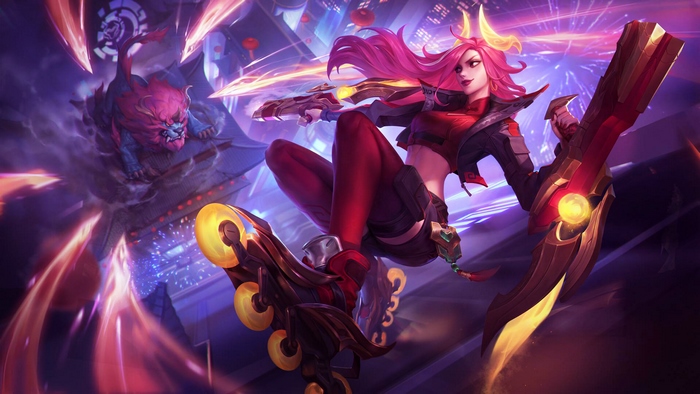 Lunar Beast Miss Fortune from League of Legends on roller skates