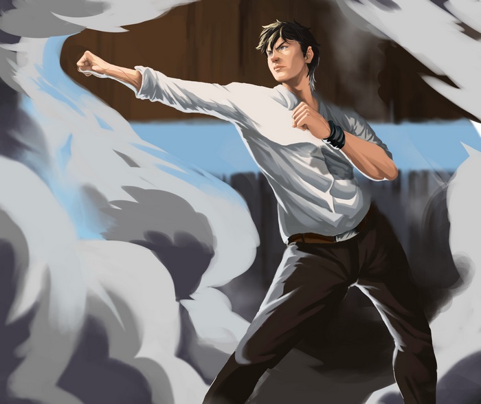 Han Daewi fighting with smoke