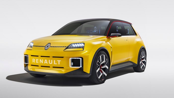Yellow Renault 5 Electric Concept Car