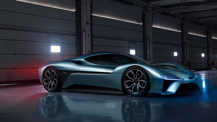 2019 NIO EP9 electric hypercar in a garage