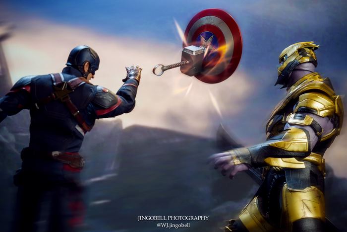 Captain America and Thanos Figurines from Avengers 4