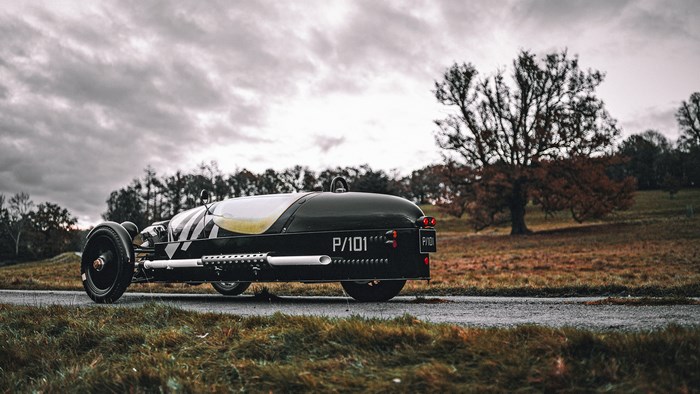 2020 Morgan 3 Wheeler P101 on a Road