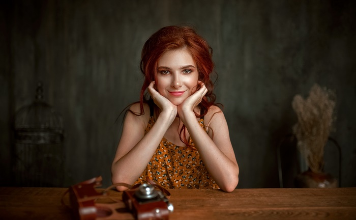 Redhead Woman Portrait with Warm Tones