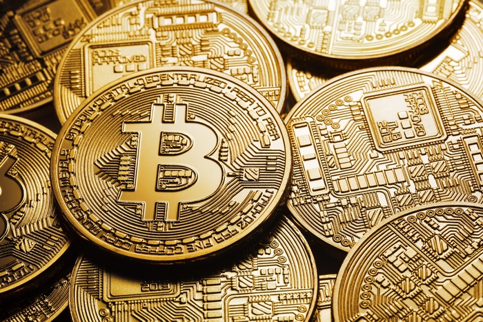 Pile of Gold Bitcoin Cryptocurrency Coins