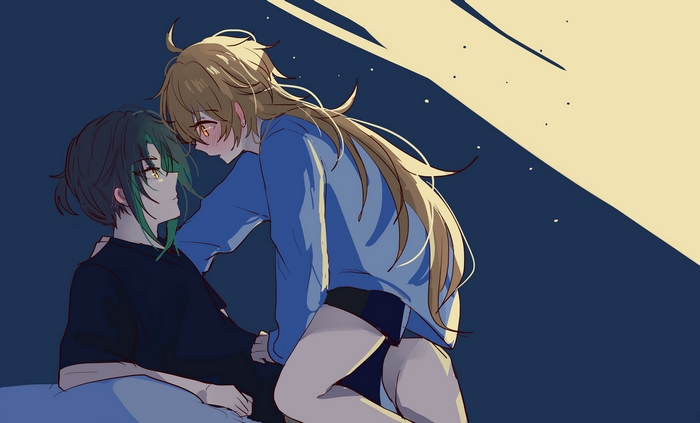 Aether and Xiao from Genshin Impact