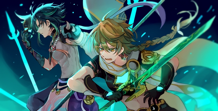 Xiao and Aether from Genshin Impact