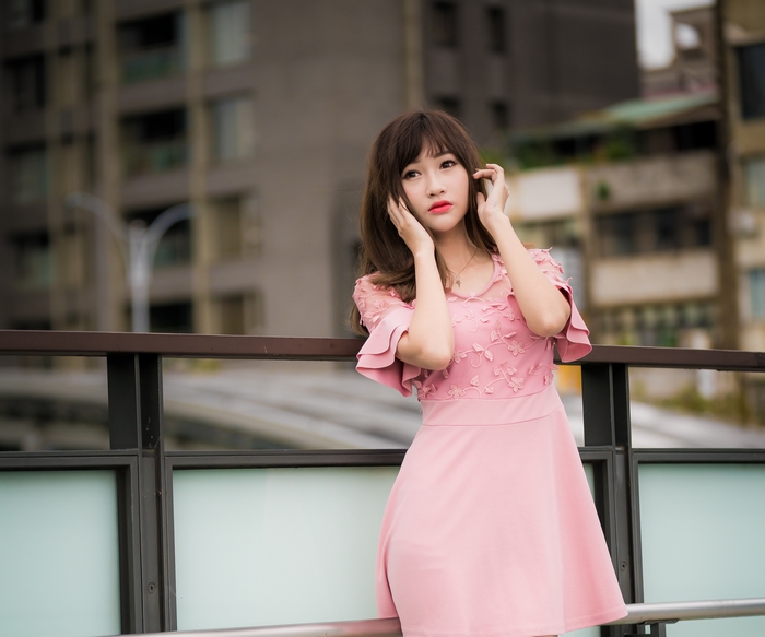 Woman in Pink Dress