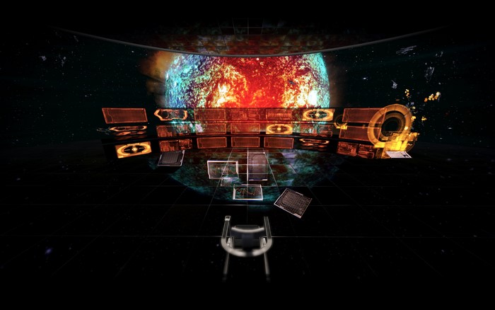 Cerberus Headquarters bridge with holographic displays