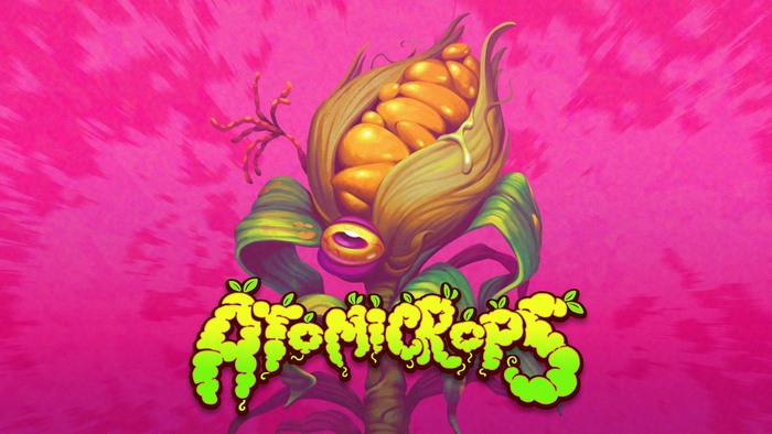 Atomicrops Game Title and Corn Monster