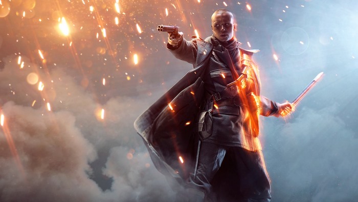 Soldier with pistol and sword in Battlefield 1