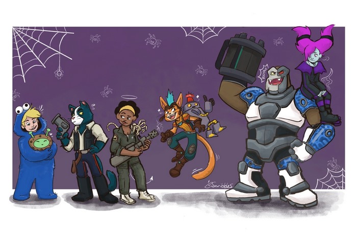Final Space and DC Comics Characters in Halloween Costumes