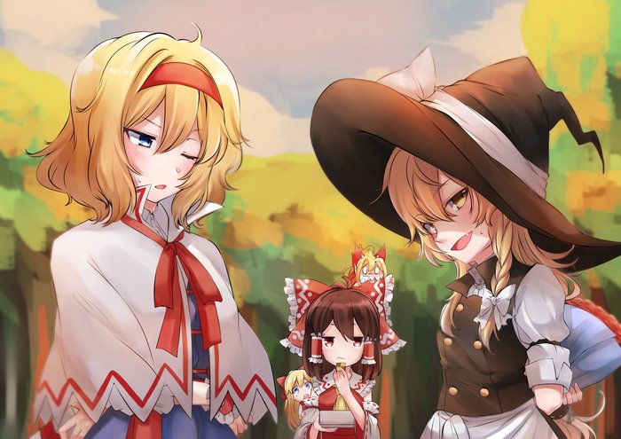 Alice Margatroid, Reimu Hakurei, Marisa Kirisame from Touhou 4K