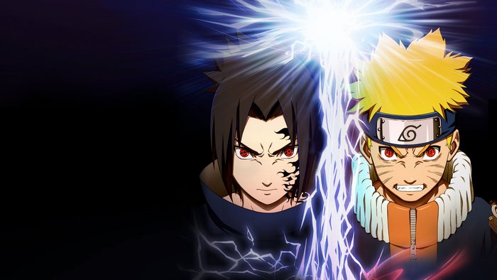 Naruto Uzumaki and Sasuke Uchiha Clash