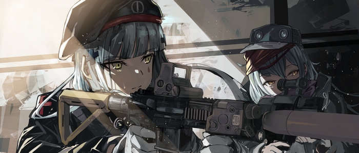 G11 and HK416 from Girls Frontline aiming rifles
