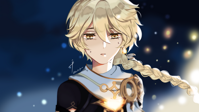 Aether from Genshin Impact crying