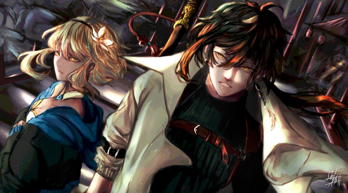Zhongli and Lumine from Genshin Impact