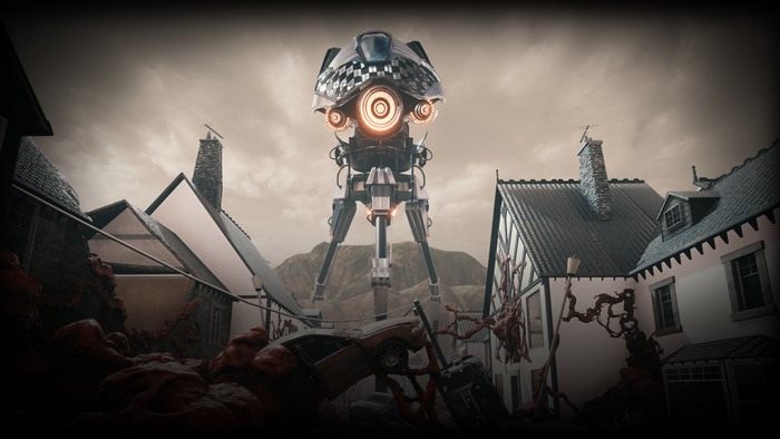 War of the Worlds Tripod in a Destroyed Town 4K