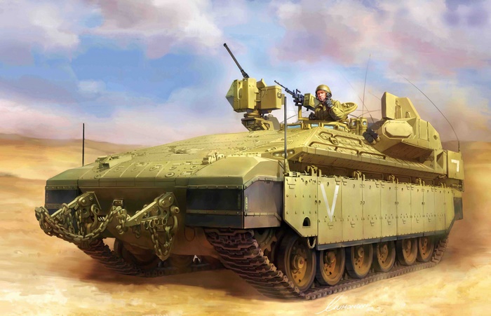 Israeli Namer Armored Personnel Carrier in desert