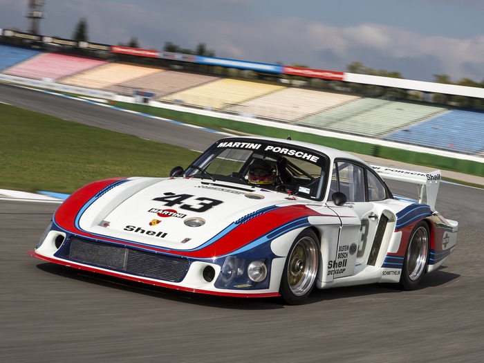 Porsche 935/78 Moby Dick race car on track
