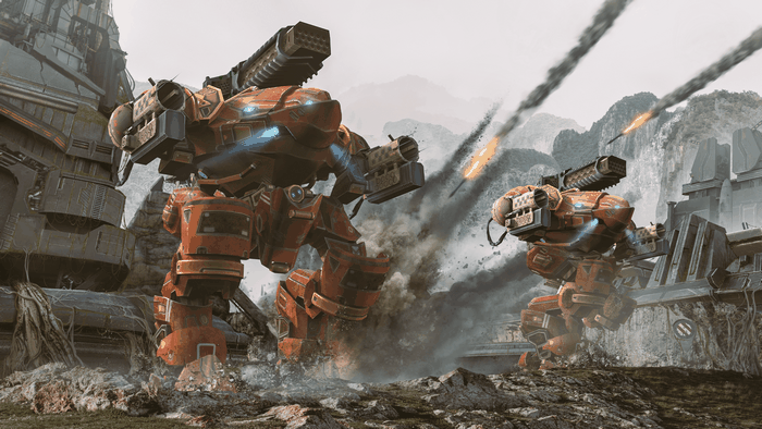 War Robots battle with mechs and missiles