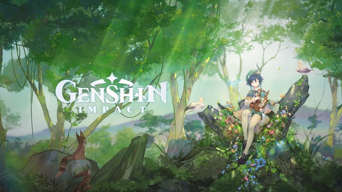 Venti from Genshin Impact in a forest