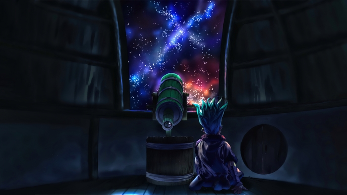 Senku Ishigami Stargazing in Observatory 4K