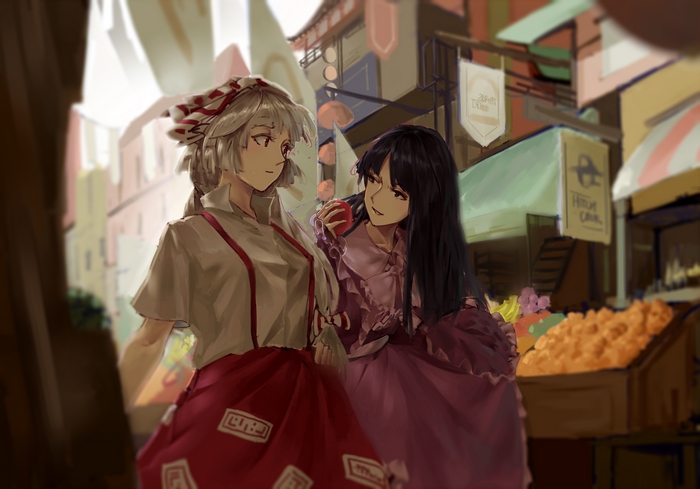 Kaguya Houraisan and Fujiwara no Mokou from Touhou