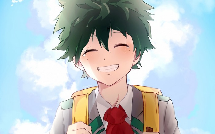 Izuku Midoriya Smiling in School Uniform