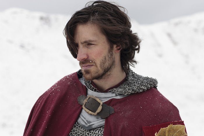 Gwaine from Merlin in the snow