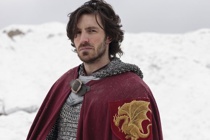 Sir Gwaine from Merlin in the snow